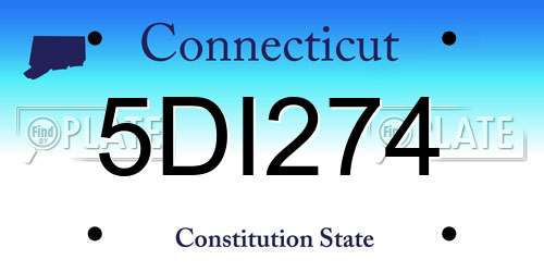 5DI274 Connecticut License Plate