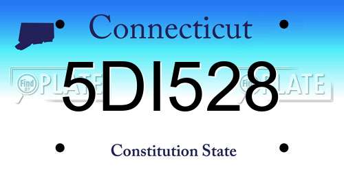 5DI528 Connecticut License Plate