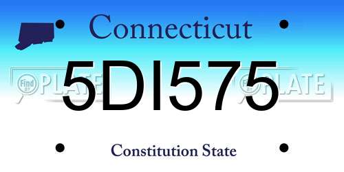 5DI575 Connecticut License Plate