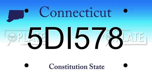 5DI578 Connecticut License Plate