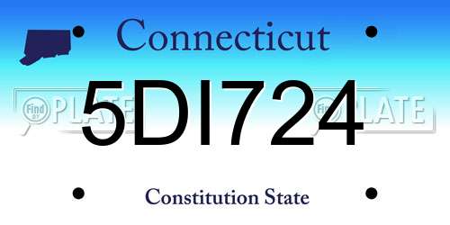 5DI724 Connecticut License Plate