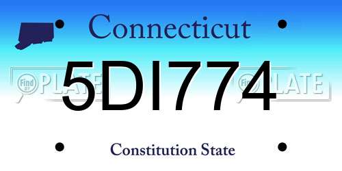 5DI774 Connecticut License Plate