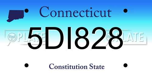 5DI828 Connecticut License Plate
