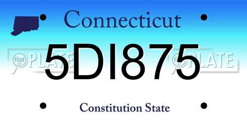 5DI875 Connecticut License Plate