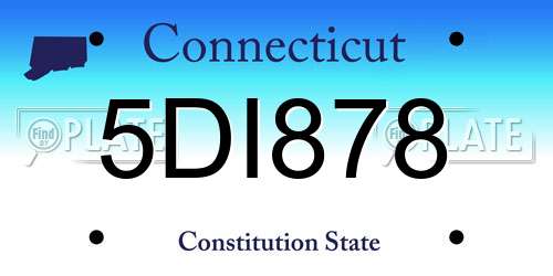 5DI878 Connecticut License Plate