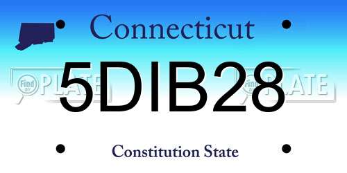 5DIB28 Connecticut License Plate