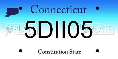 5DII05 Connecticut License Plate