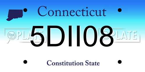 5DII08 Connecticut License Plate