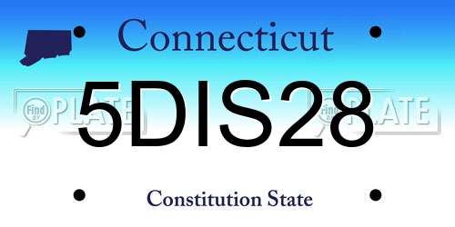 5DIS28 Connecticut License Plate