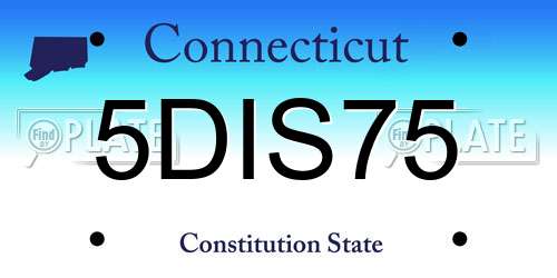 5DIS75 Connecticut License Plate