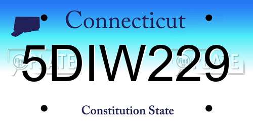 5DIW229 Connecticut License Plate