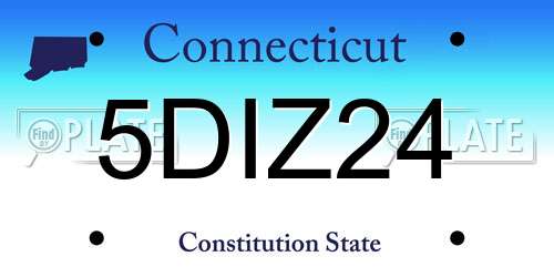 5DIZ24 Connecticut License Plate