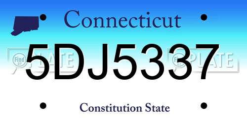 5DJ5337 Connecticut License Plate
