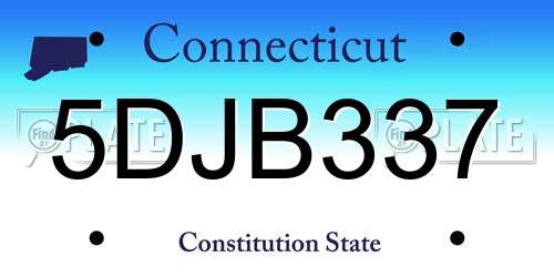 5DJB337 Connecticut License Plate