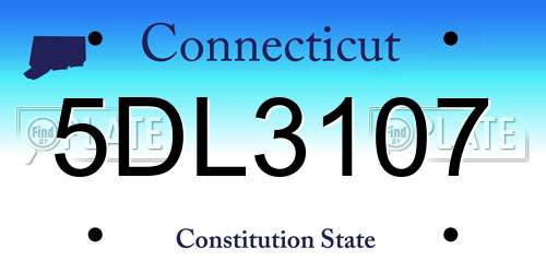 5DL3107 Connecticut License Plate