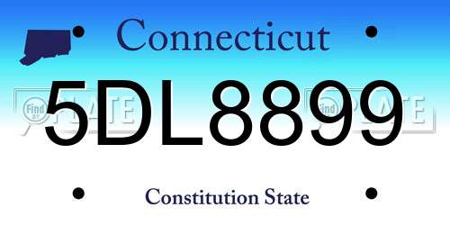 5DL8899 Connecticut License Plate
