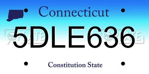 5DLE636 Connecticut License Plate