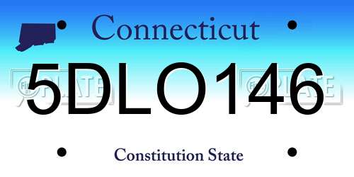 5DLO146 Connecticut License Plate