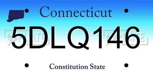 5DLQ146 Connecticut License Plate