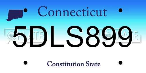 5DLS899 Connecticut License Plate