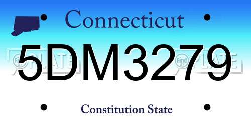5DM3279 Connecticut License Plate