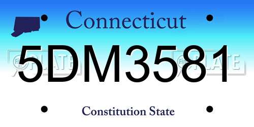 5DM3581 Connecticut License Plate