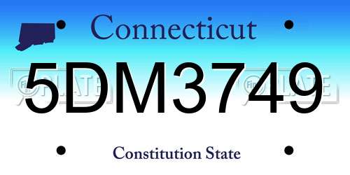 5DM3749 Connecticut License Plate