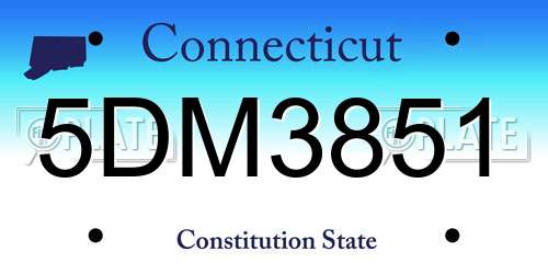 5DM3851 Connecticut License Plate