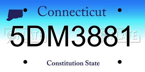 5DM3881 Connecticut License Plate