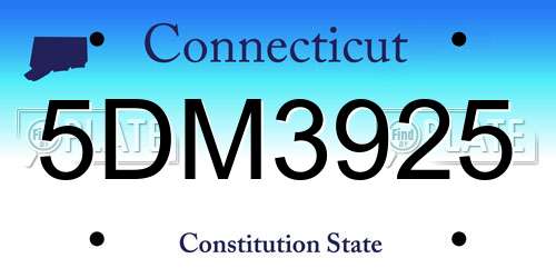 5DM3925 Connecticut License Plate