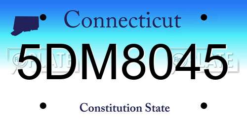 5DM8045 Connecticut License Plate