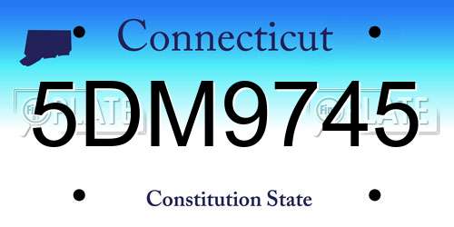 5DM9745 Connecticut License Plate