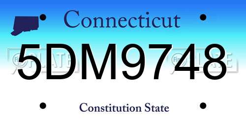 5DM9748 Connecticut License Plate