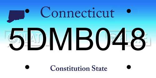 5DMB048 Connecticut License Plate