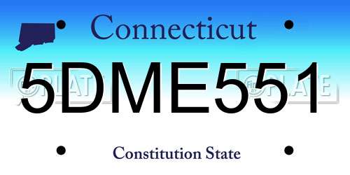 5DME551 Connecticut License Plate