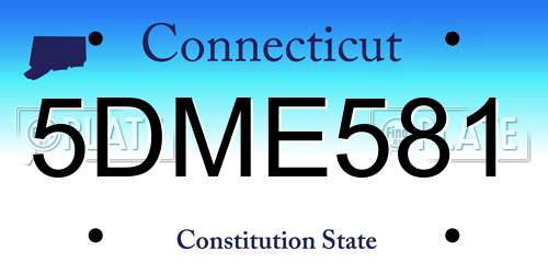 5DME581 Connecticut License Plate
