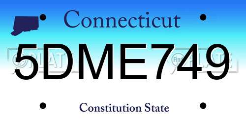 5DME749 Connecticut License Plate