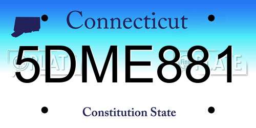 5DME881 Connecticut License Plate