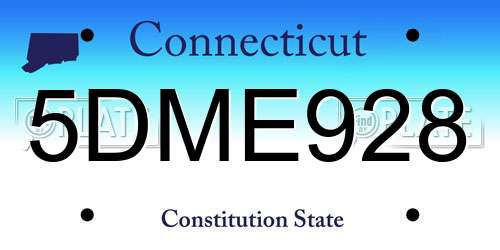 5DME928 Connecticut License Plate