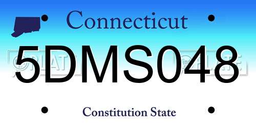 5DMS048 Connecticut License Plate