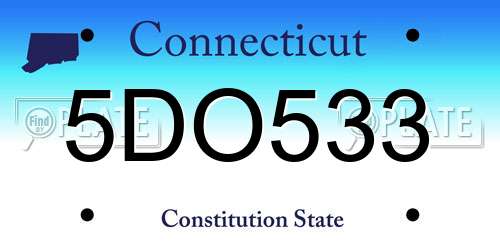 5DO533 Connecticut License Plate