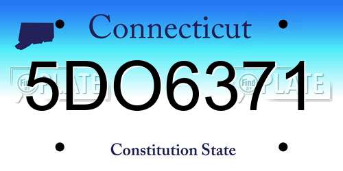 5DO6371 Connecticut License Plate