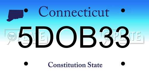 5DOB33 Connecticut License Plate