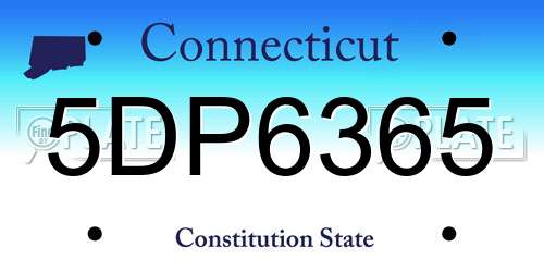 5DP6365 Connecticut License Plate