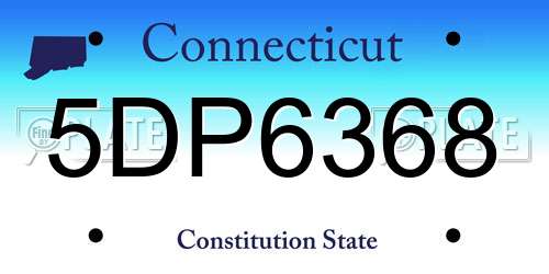 5DP6368 Connecticut License Plate