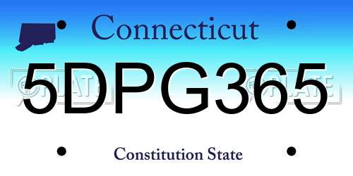 5DPG365 Connecticut License Plate