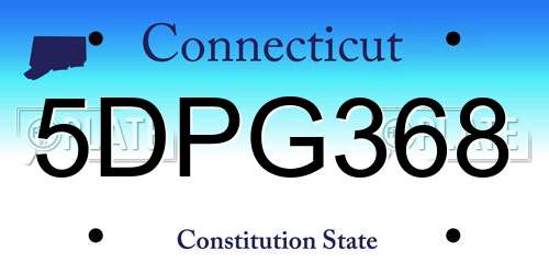 5DPG368 Connecticut License Plate
