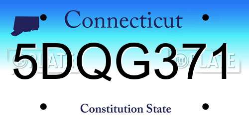 5DQG371 Connecticut License Plate