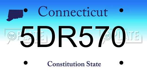 5DR570 Connecticut License Plate