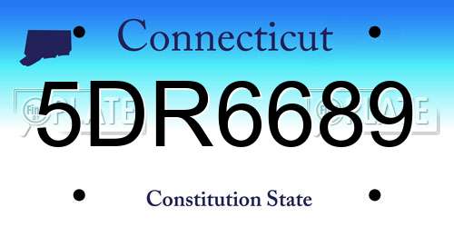 5DR6689 Connecticut License Plate